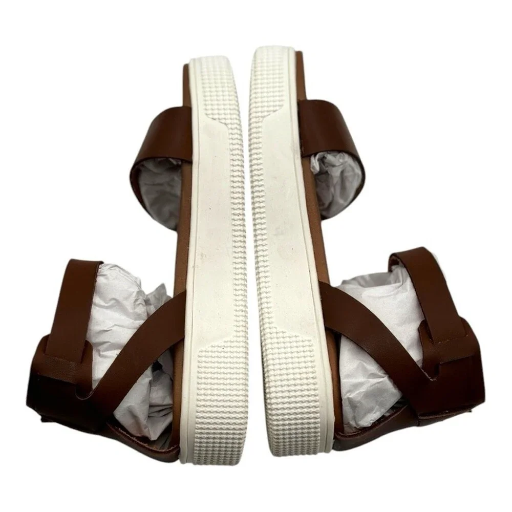 Mia Kids Cognac Little Ellen Platform Ankle Strap Sandals Size 13